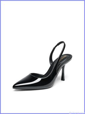 Women's Slingback Pointed Toe Pump Heels Faux Leather Stiletto